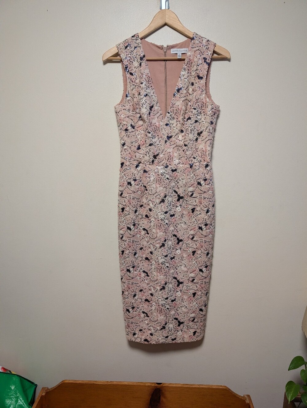 Dress the Population Colette Sequin Lace Sheath Dress Small - Picture 4 of 8